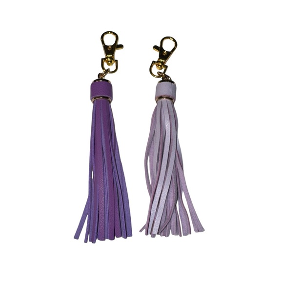 Leather Tassel for Purse With Golden Metal Caps Lobster Swivel Keychain NIP - Picture 7 of 12